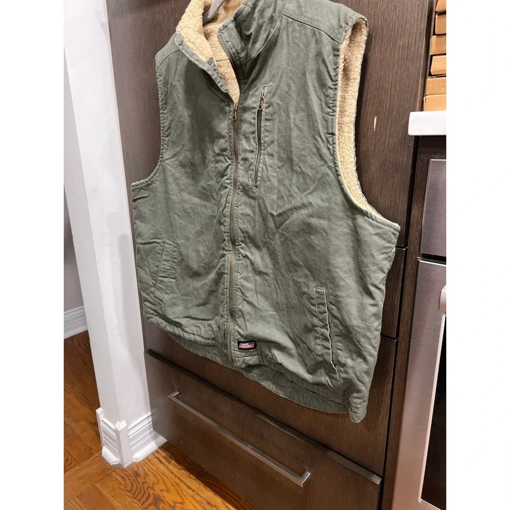 Dickies Men's Duck Sherpa Lined‎ Vest with a full green 2XL
